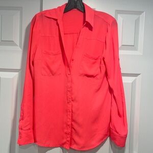 Express neon coral Portofino Shirt